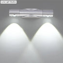 GobekUsa Modern 2-Light Wall Fixture for Living Room with Aluminum Shade in Black/Silver - Warm/White Lighting