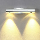 GobekUsa Modern 2-Light Wall Fixture for Living Room with Aluminum Shade in Black/Silver - Warm/White Lighting