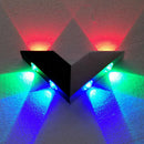 GobekUsa Modern V-Neck Metal Sconce LED Wall Light with RGB Color, Black/Silver