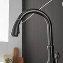GobekUsa Black Single Handle Pull Out Kitchen Faucet - Swivel 360° Water Mixer Tap