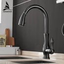GobekUsa Black Single Handle Pull Out Kitchen Faucet - Swivel 360° Water Mixer Tap