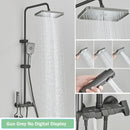 GobekUsa Black Smart Digital Rainfall Shower System with Grey Mixer Tap