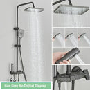 GobekUsa Black Smart Digital Rainfall Shower System with Grey Mixer Tap