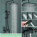 GobekUsa Black Smart Digital Rainfall Shower System with Grey Mixer Tap