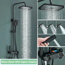 GobekUsa Black Smart Digital Rainfall Shower System with Grey Mixer Tap