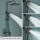 GobekUsa Black Smart Digital Rainfall Shower System with Grey Mixer Tap