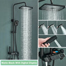 GobekUsa Black Smart Digital Rainfall Shower System with Grey Mixer Tap