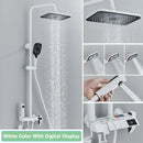 GobekUsa Black Smart Digital Rainfall Shower System with Grey Mixer Tap