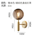 Modern black smoked glass ball led wall lamp bedroom sconce by Decorbites