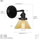 GobekUsa Glass Ball Wall Light Switch Hallway Bathroom Mirror Stair Black Wall Sconce