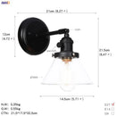 GobekUsa Glass Ball Wall Light Switch Hallway Bathroom Mirror Stair Black Wall Sconce