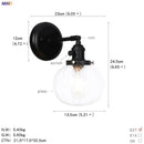 GobekUsa Glass Ball Wall Light Switch Hallway Bathroom Mirror Stair Black Wall Sconce