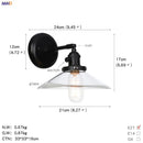 GobekUsa Glass Ball Wall Light Switch Hallway Bathroom Mirror Stair Black Wall Sconce