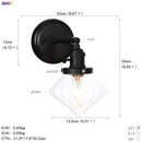 GobekUsa Glass Ball Wall Light Switch Hallway Bathroom Mirror Stair Black Wall Sconce