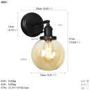 GobekUsa Glass Ball Wall Light Switch Hallway Bathroom Mirror Stair Black Wall Sconce