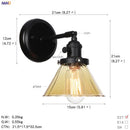 GobekUsa Glass Ball Wall Light Switch Hallway Bathroom Mirror Stair Black Wall Sconce