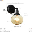GobekUsa Glass Ball Wall Light Switch Hallway Bathroom Mirror Stair Black Wall Sconce