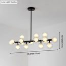 GobekUsa 16-Light Modern Black Island Pendant - Spherical Glass Ceiling Light for Dining Table