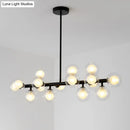 GobekUsa 16-Light Modern Black Island Pendant - Spherical Glass Ceiling Light for Dining Table