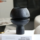 GobekUsa Black Spherical Resin Sculpture Desk Decoration Abstract Art Aesthetic Ornament