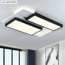 GobekUsa Modern Black Splicing Rectangle LED Flush Ceiling Light Fixture - Acrylic Design with Sleek Style