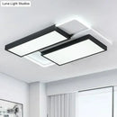 GobekUsa Modern Black Splicing Rectangle LED Flush Ceiling Light Fixture - Acrylic Design with Sleek Style