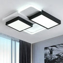 GobekUsa Modern Black Splicing Rectangle LED Flush Ceiling Light Fixture - Acrylic Design with Sleek Style