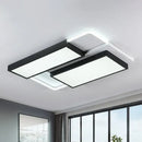 GobekUsa Modern Black Splicing Rectangle LED Flush Ceiling Light Fixture - Acrylic Design with Sleek Style