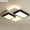 GobekUsa Modern Black Splicing Rectangle LED Flush Ceiling Light Fixture - Acrylic Design with Sleek Style