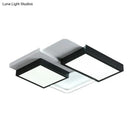 GobekUsa Modern Black Splicing Rectangle LED Flush Ceiling Light Fixture - Acrylic Design with Sleek Style
