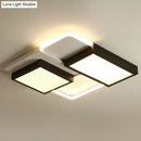 GobekUsa Modern Black Splicing Rectangle LED Flush Ceiling Light Fixture - Acrylic Design with Sleek Style
