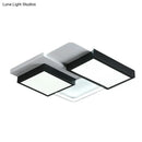 GobekUsa Modern Black Splicing Rectangle LED Flush Ceiling Light Fixture - Acrylic Design with Sleek Style