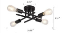 GobekUsa Modern Black Sputnik Chandelier Flush Mount