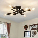 GobekUsa Modern Black Sputnik Chandelier Flush Mount