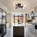 GobekUsa Modern Black Sputnik Chandelier Flush Mount