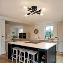 GobekUsa Modern Black Sputnik Chandelier Flush Mount