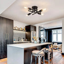 GobekUsa Modern Black Sputnik Chandelier Flush Mount
