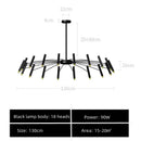 GobekUsa Black Sputnik Chandelier: Nordic Design, Adjustable Lighting for Home Décor