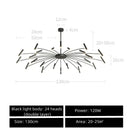 GobekUsa Black Sputnik Chandelier: Nordic Design, Adjustable Lighting for Home Décor