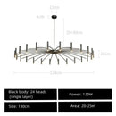GobekUsa Black Sputnik Chandelier: Nordic Design, Adjustable Lighting for Home Décor