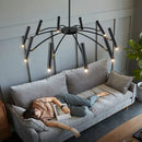 GobekUsa Black Sputnik Chandelier: Nordic Design, Adjustable Lighting for Home Décor