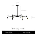 GobekUsa Black Sputnik Chandelier: Nordic Design, Adjustable Lighting for Home Décor