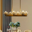 GobekUsa Modern Black Sputnik Pendant Light with Crystal Accents - 6 Bulbs Ceiling Fixture for Restaurants