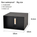 Modern black square 12w cob led wall lamp living room light by Decorbites
