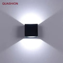 Modern black square 12w cob led wall lamp living room light by Decorbites