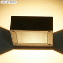 GobekUsa Modern Aluminum LED Wall Sconce Light Fixture - Square Shade Design, Warm/White Light, Black Finish for Porch