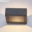 GobekUsa Modern Aluminum LED Wall Sconce Light Fixture - Square Shade Design, Warm/White Light, Black Finish for Porch