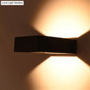 GobekUsa Modern Aluminum LED Wall Sconce Light Fixture - Square Shade Design, Warm/White Light, Black Finish for Porch