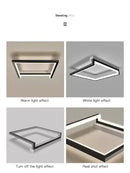 GobekUsa Black Square LED Smart Chandelier for Minimalistic Home Decor