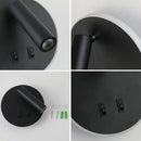 Modern black square led wall lamp bedroom reading light by Decorbites